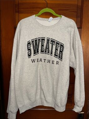 Jerzees Light Gray 'Sweater Weather' Crewneck Sweatshirt